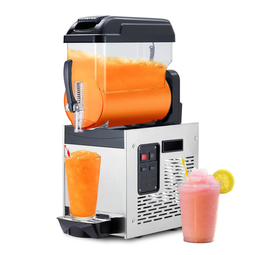 Garvee 230V Stainless Steel Commercial Slush Machine 12 L Capacity with Self Cleaning Function for Frozen Margaritas Cocktails Smoothies Restaurants,Bars,Coffee Shops and Home