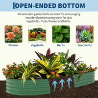Garvee 2-Pack 244*61*61 cm Galvanised Metal Raised Garden Beds Large Deep Planter Boxes for Allotments, Vegetables & Flowers Green