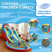 Garvee 8-in-1 Inflatable Water Park with Double Slides, Climbing Walls & Bouncy Castle – Durable Oxford Fabric, 550W Blower, Large Backyard Pool for Kids – Model 26001 – 26001 Inflatable Water Park Appropriate for All Seasons - British Standard
