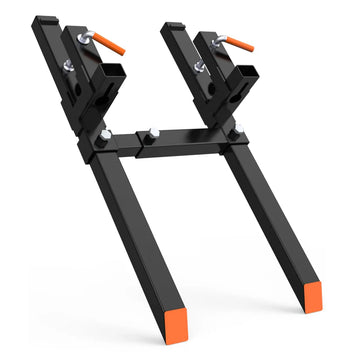 Garvee 109cm Clamp-On Pallet Forks 907 kg – Heavy Duty Tractor Front Loader Attachment with Adjustable Stabiliser Bar – Quick Attach for Skid Steers