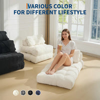 Garvee 3-in-1 Folding Convertible Sofa Bed with Pillow, Portable Sleeper Chair for Living Room Bedroom, Beige Single, Space-Saving, Comfortable, No Assembly