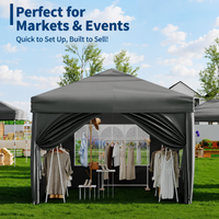 Garvee Pop Up Gazebo 3x6m Grey Heavy Duty Commercial Marquee Canopy Garden Party Tent Waterproof Church Windows
