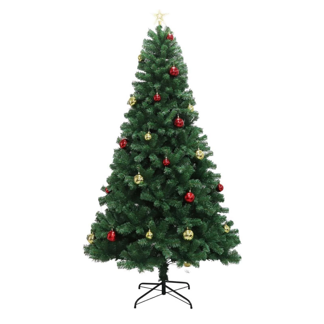 Garvee 6ft Artificial Pine Christmas Tree with Remote Control – Green Hinged Holiday Tree for Living Room, Office, and Party Décor
