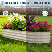 Garvee 2-Pack 244*61*46 cm Galvanised Metal Raised Garden Beds Large Deep Planter Boxes for Allotments, Vegetables & Flowers Beige