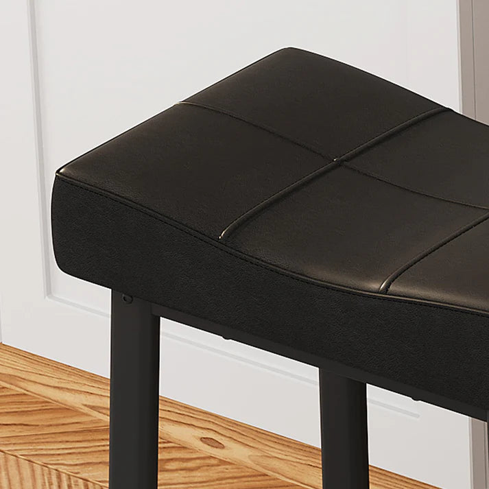 Garvee Set of 4 Black Bar Stools – 61cm Counter Height Breakfast Bar Stools – Upholstered Padded Saddle Seat for Kitchen Island – Easy Assembly