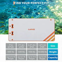 Garvee Orange 300 x 180 cm Inflatable Floating Dock Pontoon Swim Platform with Non Slip EVA Pad Electric Air Pump and Rope Ladder for Lake Pool and Beach