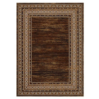 Garvee 120 × 170 cm Red-Brown Washable Bordered Area Rug, Non Slip Low Pile Non Shedding Rug, Modern Distressed Geometric Rug for Living Room Dining Room Bedroom