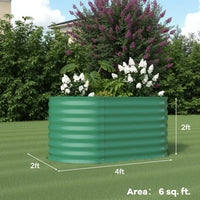 Garvee 2-Pack 122*61*61 cm Galvanised Metal Raised Garden Beds Large Deep Planter Boxes for Allotments, Vegetables & Flowers Green