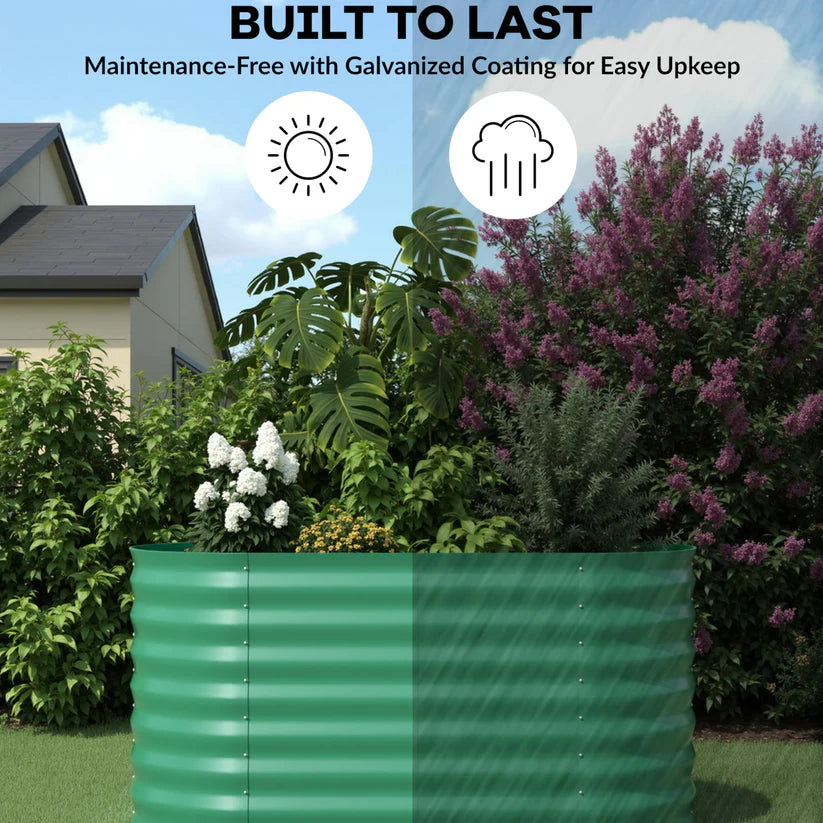 Garvee 2-Pack 122*61*61 cm Galvanised Metal Raised Garden Beds Large Deep Planter Boxes for Allotments, Vegetables & Flowers Green