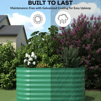 Garvee 2-Pack 122*61*61 cm Galvanised Metal Raised Garden Beds Large Deep Planter Boxes for Allotments, Vegetables & Flowers Green