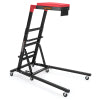 Garvee Foldable Topside Engine Creeper, 48"-66" Adjustable Height, 400lbs Heavy Duty Capacity, Padded Deck with Locking Swivel Castors, H-Base Stable Frame for Garage & Workshop Car Repairs