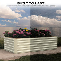 Garvee 180x90x60cm Galvanized Raised Garden Bed,Deep Root Planter Box for Vegetables,Flowers,Herbs-Large Metal Raised Garden Bed Kit Outdoor,Oatmeal