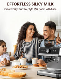 GARVEE Bean to Cup Espresso Machine Professional Coffee Maker with Integrated Grinder and Milk Frother