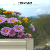 Garvee 180x90x60cm Galvanized Raised Garden Bed,Deep Root Planter Box for Vegetables,Flowers,Herbs-Large Metal Raised Garden Bed Kit Outdoor,Oatmeal