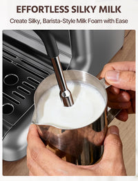 GARVEE Bean to Cup Espresso Machine Professional Coffee Maker with Integrated Grinder and Milk Frother