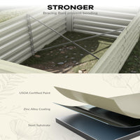 Garvee 180x90x60cm Galvanized Raised Garden Bed,Deep Root Planter Box for Vegetables,Flowers,Herbs-Large Metal Raised Garden Bed Kit Outdoor,Oatmeal