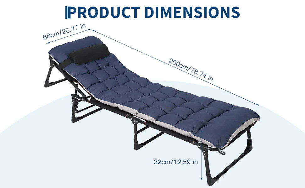 Garvee Folding Camping Cot with Thick Removable Mattress Heavy Duty Portable Sleeping Bed for Outdoor Grey