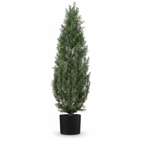 Garvee Artificial Cedar Topiary 122 cm Fake Cedar Tree Faux Potted Plants Outdoor Indoor Artificial Tree Evergreen Cedar Topiary Tree for Patio Garden Porch Front Door Entryway Green