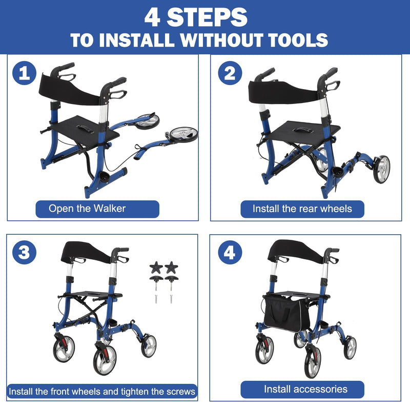 One-button folding mechanism of the walking frame
