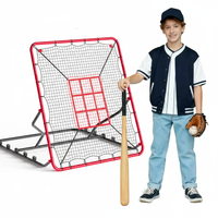 Garvee Baseball Rebounder Net 122 x 137 cm Adjustable Pitch-Back Net UV Resistant Fielding Trainer for Backyard Red