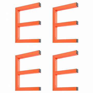 Garvee 3 Tier Timber Storage Rack Heavy Duty Steel Workshop Garage Wood Wall Organiser Orange