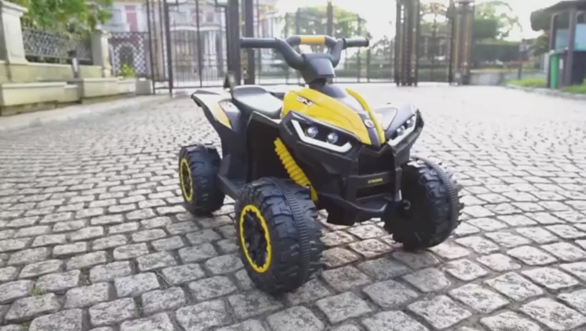 Garvee 12V Kids Electric Quad Bike – Battery Powered Ride-On ATV with Parental Remote Control, LED Lights & Music, Ages 3-8, Red