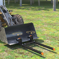 Garvee 109cm Clamp-On Pallet Forks 907 kg – Heavy Duty Tractor Front Loader Attachment with Adjustable Stabiliser Bar – Quick Attach for Skid Steers