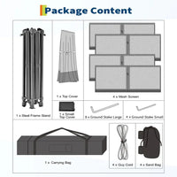 Garvee 3x3 m Grey Pop Up Foldable Garden Gazebo Canopy 2.65 m Height with Rain Gutter and Waterproof 300D Oxford Fabric for Outdoor Events 50+ UV Resistance