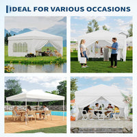 Garvee 3x3m Pop-Up Gazebo with 4 Sidewalls – Heavy-Duty Waterproof Garden Marquee, 420D UV50+ Canopy with Adjustable Height for Outdoor Events