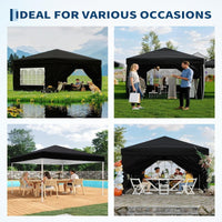 Garvee 3x3m Pop-Up Gazebo with 4 Sidewalls – Heavy-Duty Waterproof Garden Marquee, 420D UV50+ Canopy with Adjustable Height for Outdoor Events
