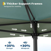 Garvee 3x3 m Sky Blue Pop Up Foldable Garden Gazebo Canopy 2.65 m Height with Rain Gutter and Waterproof 300D Oxford Fabric for Outdoor Events 50+ UV Resistance
