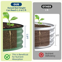 Garvee 2-Pack 244*61*46 cm Galvanised Metal Raised Garden Beds Large Deep Planter Boxes for Allotments, Vegetables & Flowers Green