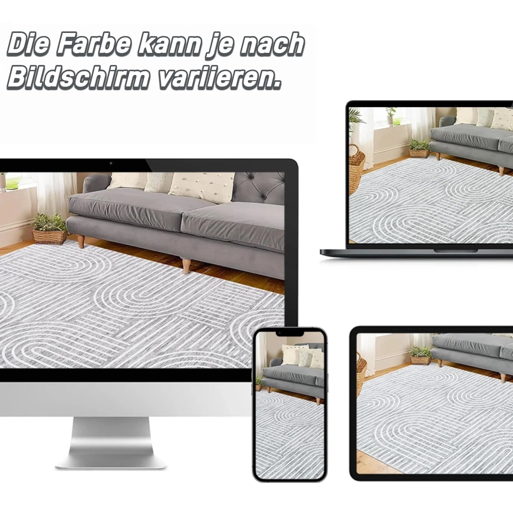 Garvee Grey 60×230Cm Modern Washable Area Rug Blue Large Traditional Living Room Carpet Distressed Non Slip Textured Floor Mat Bedroom Dining Room Home Decor
