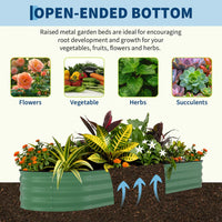 Garvee 2-Pack 244*61*46 cm Galvanised Metal Raised Garden Beds Large Deep Planter Boxes for Allotments, Vegetables & Flowers Green